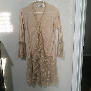 Cream lace duster cardigan